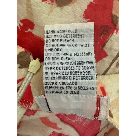 R&K Red Coral Floral Print Cotton Fit & Flare Sundress Size 14 Summer Wedding - Picture 4 of 6